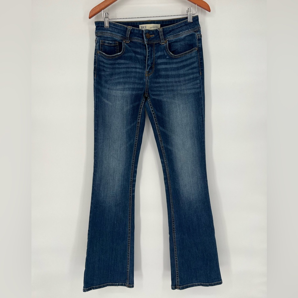 BKE Jeans Women 30 Blue Audrey Slim Fit Mid‎ Rise Bootcut Dark Wash Stretch